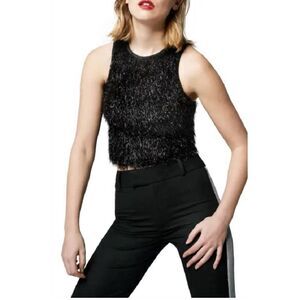 NWT Smythe Tinsel Tank Black Metallic size Medium